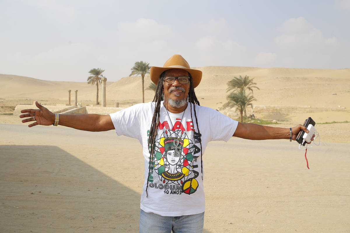 O presidente do Olodum, João Jorge Rodrigues, em primeira visita do grupo ao Egito