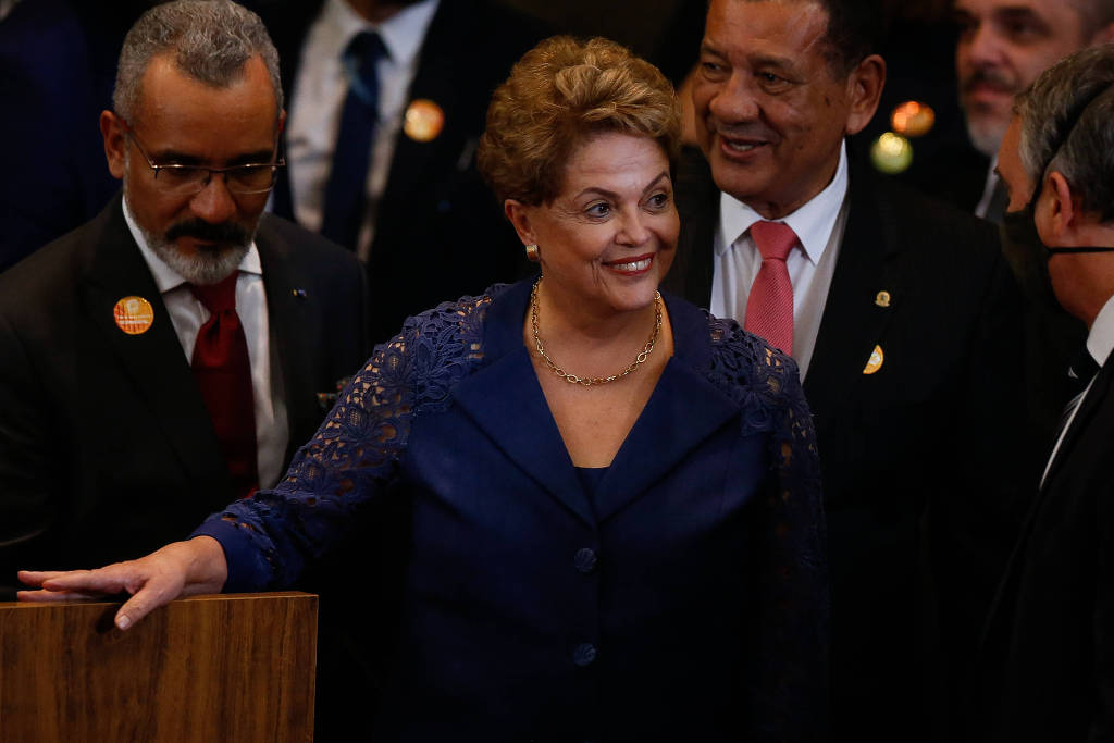 A ex-presidente Dilma Rousseff durante cerimônia de diplomação de Lula e Alckmin no TSE
