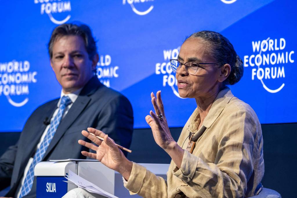 Os ministros Haddad e Marina Silva participaram do fórum de Davos