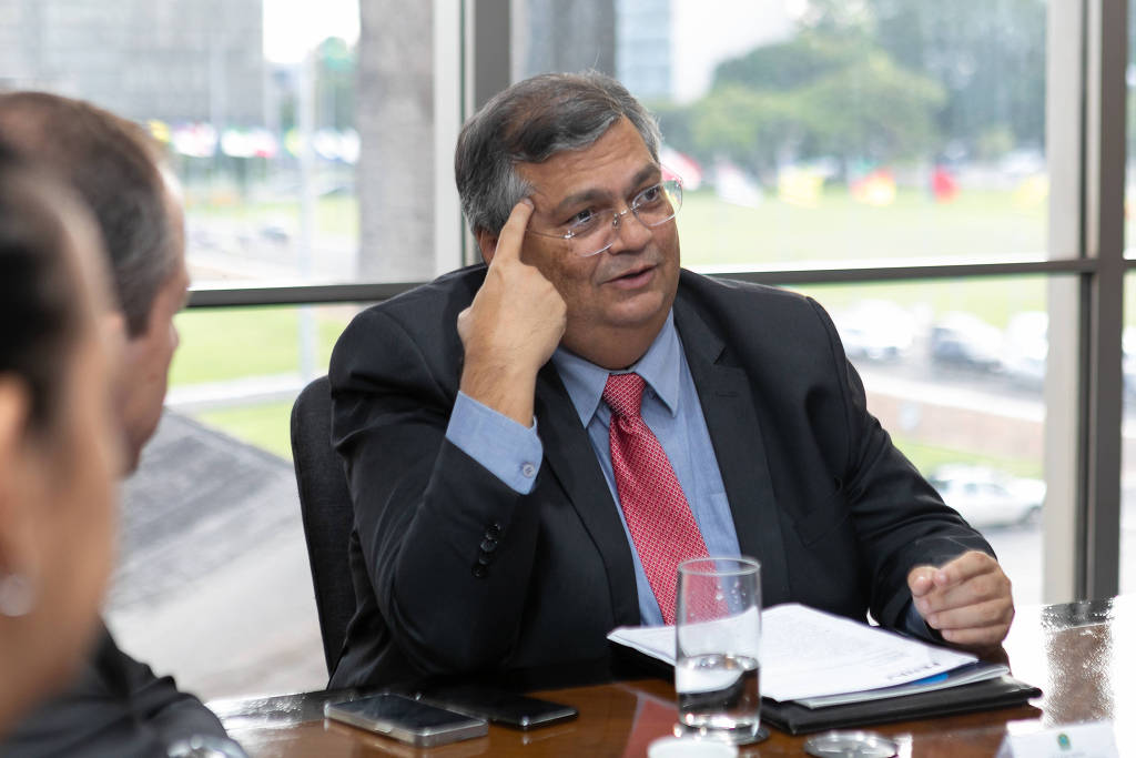 O ministro da Justiça e Segurança Pública, Flávio Dino, se reúne com representantes da Fenaj, Abraji e do Sindicato dos Jornalistas no Palácio da Justiça, em Brasília