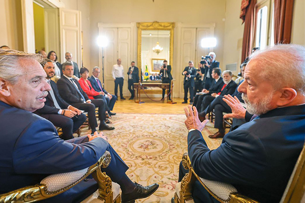 Declaração foi dada após uma reunião entre Lula e o presidente argentino, Alberto Fernández, em Buenos Aires nesta segunda-feira (23) Declaração foi dada após uma reunião entre Lula e o presidente argentino, Alberto Fernández, em Buenos Aires nesta segunda-feira (23)