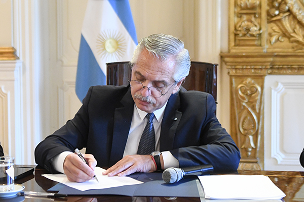 O presidente da Argentina, Alberto Fernández O presidente da Argentina, Alberto Fernández