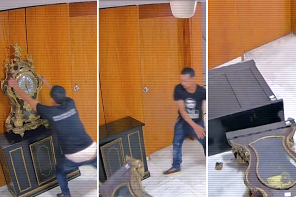 Antônio Claudio Alves Ferreira derrubou o relógio que estava no terceiro andar do Palácio do Planalto durante os atos golpistas