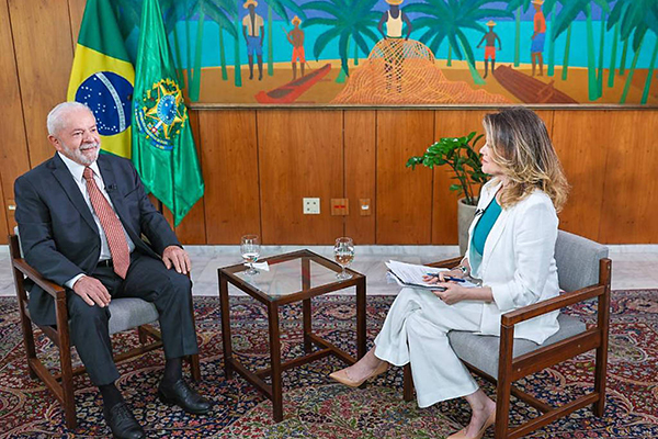 O presidente Luiz Inácio Lula da Silva (PT) durante entrevista à GloboNews 