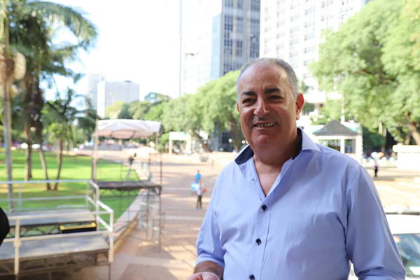 O presidente da CUT, Sergio Nobre, no Vale do Anhangabaú durante os preparativos do 1º de maio O presidente da CUT, Sergio Nobre, no Vale do Anhangabaú durante os preparativos do 1º de maio