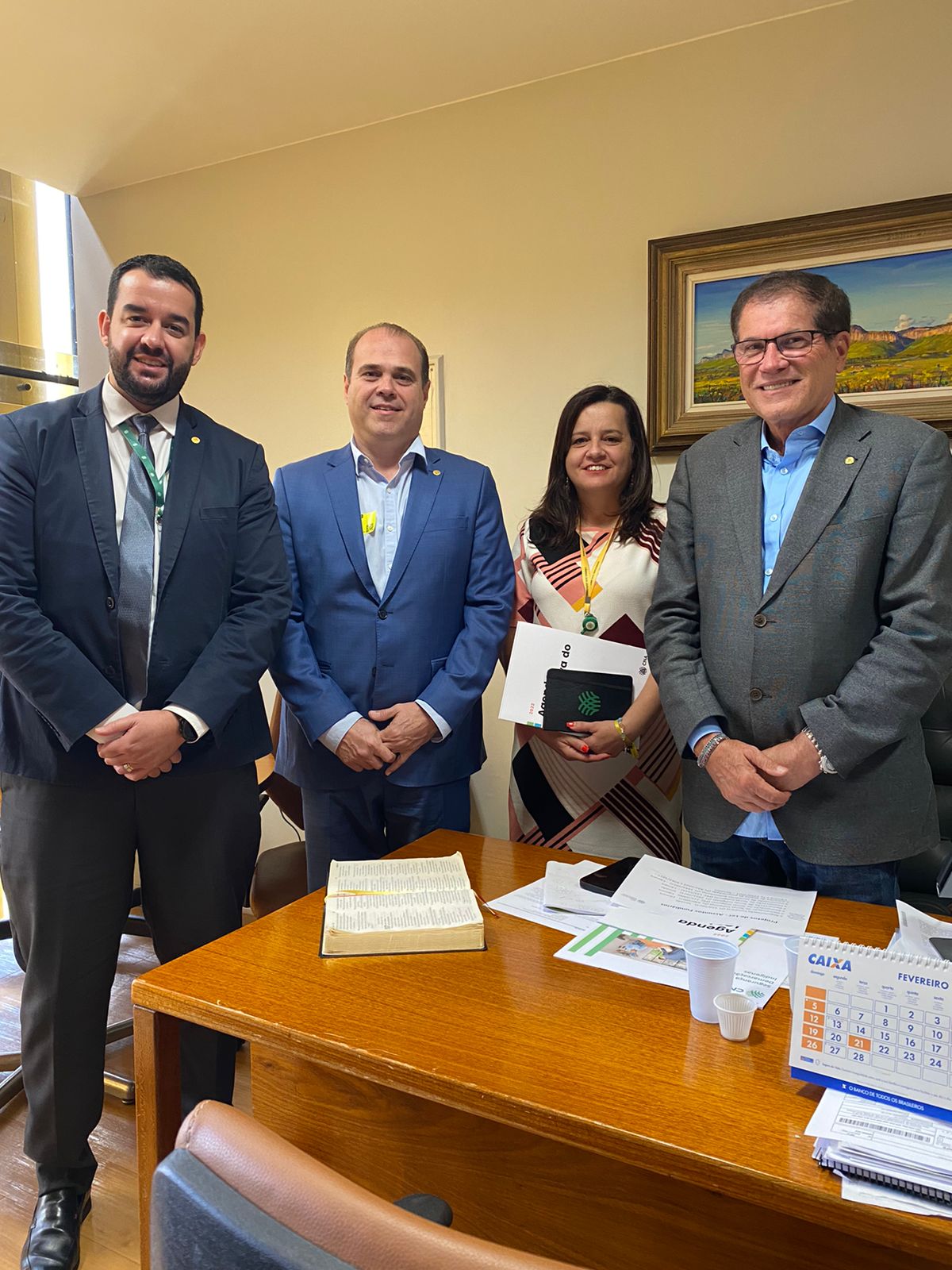 Nesta quarta-feira (8), Rocha esteve com o presidente da Comissão de Assuntos Fundiários da Confederação da Agricultura e Pecuária do Brasil (CNA), Marcelo Bertoni