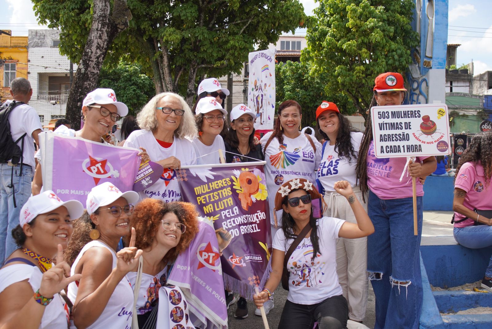 Imagem de Em ato do 8M, PT Bahia reafirma defesa do direito das mulheres e luta contra o machismo