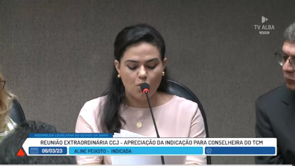 Aline Peixoto, ex-primeira-dama que teve nome aprovado hoje por Assembleia para cargo de conselheira do TCM