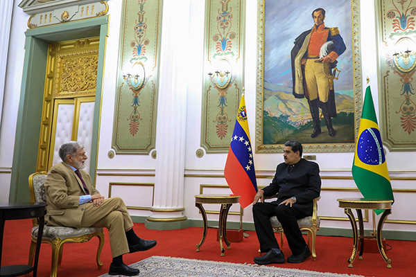 O encontro aconteceu no Palácio de Miraflores, em Caracas, nesta quarta-feira O encontro aconteceu no Palácio de Miraflores, em Caracas, nesta quarta-feira