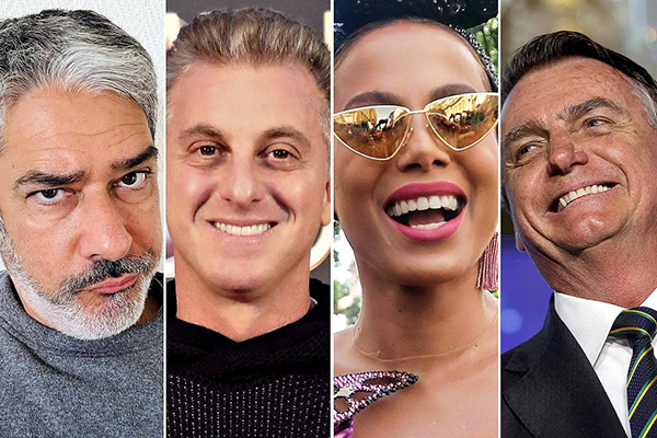 William Bonner, Luciano Huck, Anitta e Jair Bolsonaro
