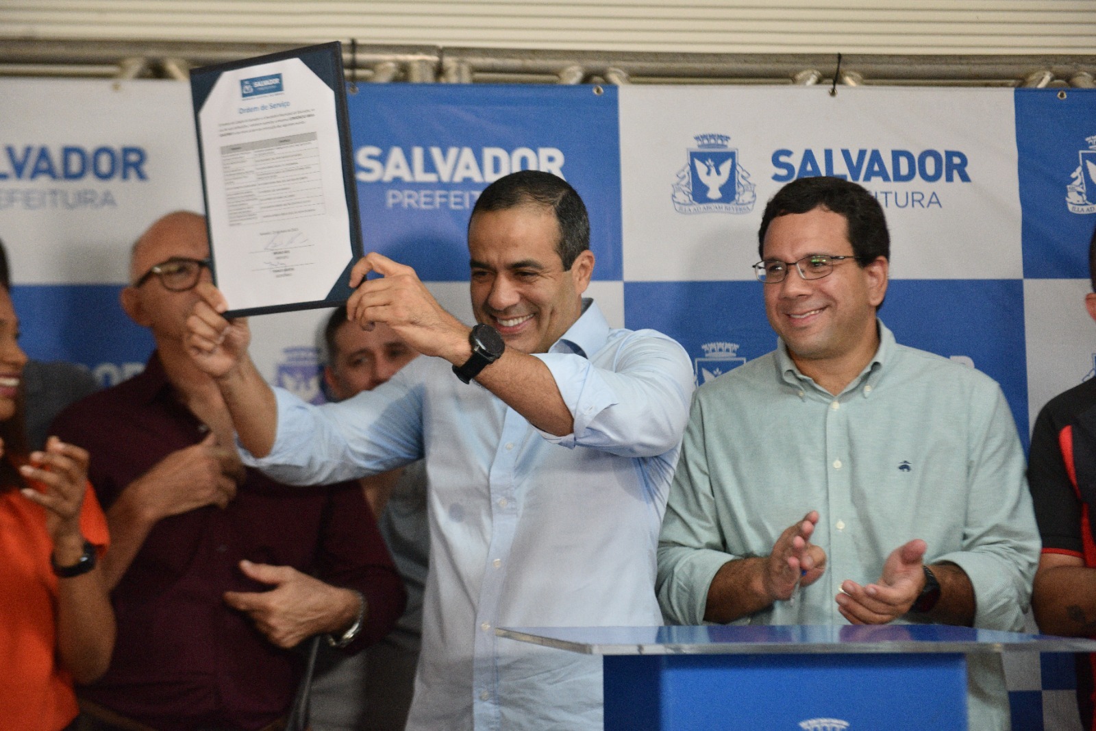 O prefeito Bruno Reis e o secretário Thiago Dantas O prefeito Bruno Reis e o secretário Thiago Dantas