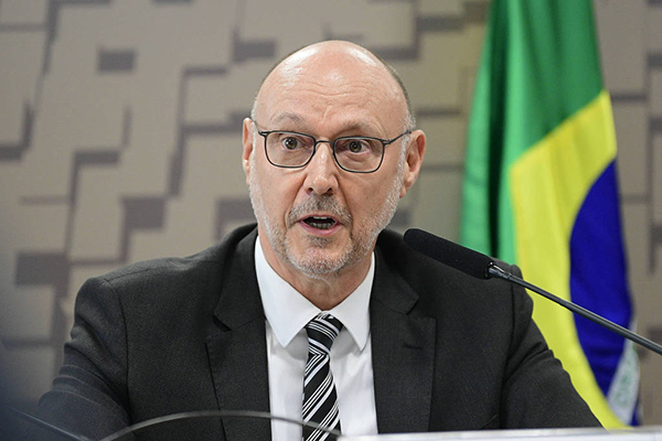 Luiz Fernando Corrêa, indicado para a diretoria-geral da Abin, durante sabatina no Senado, nesta quinta-feira (4)