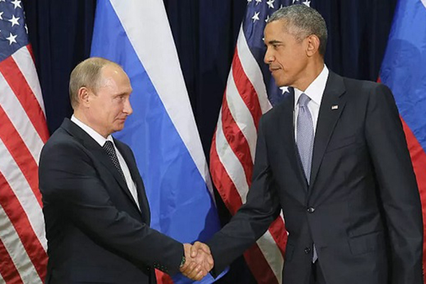 O presidente da Rússia, Vladimir Putin, com seu então homólogo dos EUA, Barack Obama