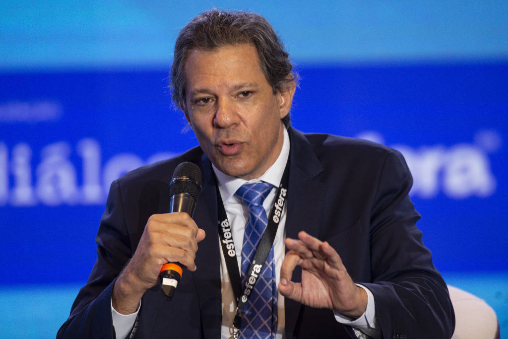 O ministro da Fazenda, Fernando Haddad, durante o seminário Reforma Tributária: A Hora é Agora, na sede da CNI (Confederação Nacional da Indústria), em Brasília