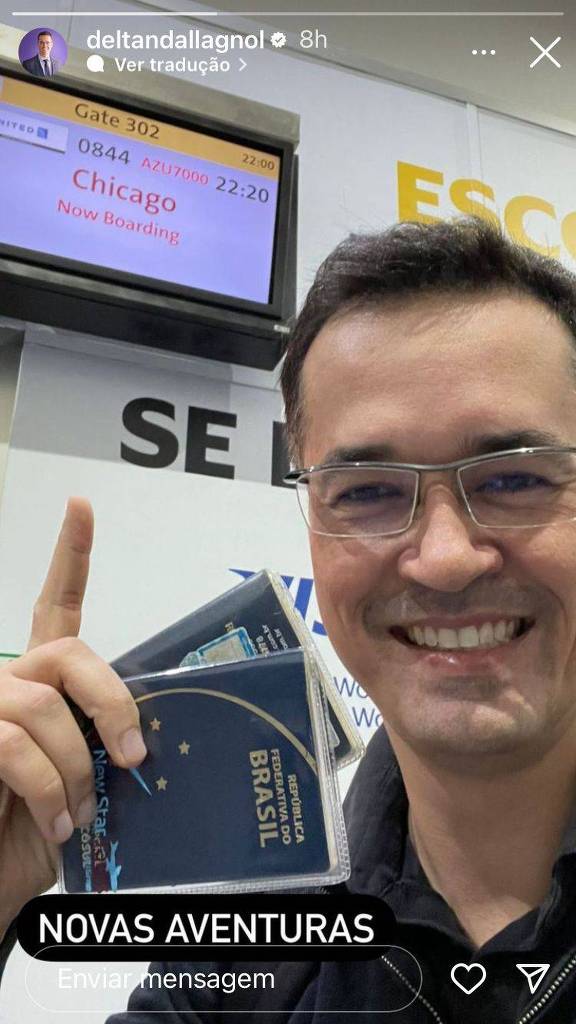 Deltan anuncia viagem aos EUA e redes falam em fuga, mas ele diz que retorna