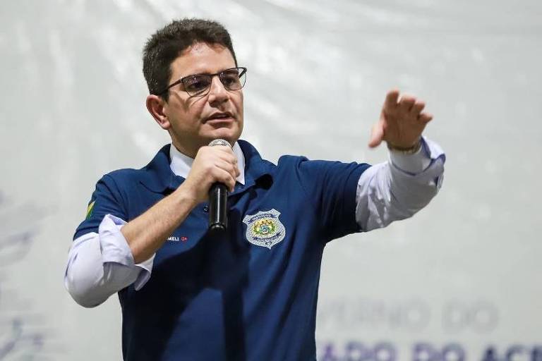 Governador do Acre, Gladson Cameli (PP), durante evento em março de 2023 