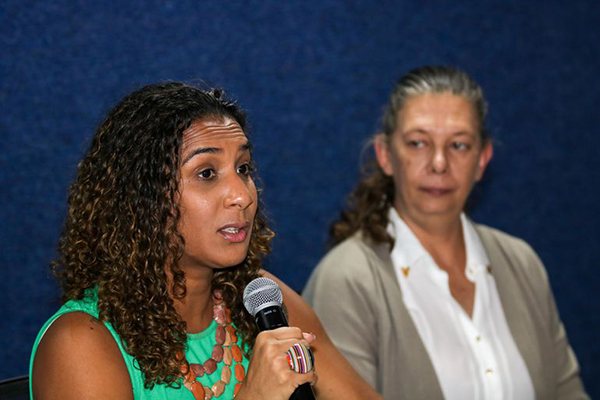 As ministras da Igualdade Racial, Anielle Franco, e do Esporte, Ana Moser