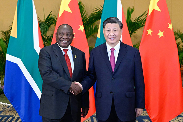 O presidente da África do Sul, Cyril Ramaphosa, e o líder da China, Xi Jinping