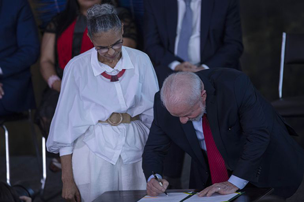 O presidente Lula e a ministra do Meio Ambiente, Marina Silva