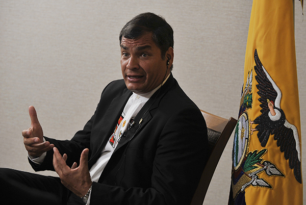 O ex-presidente do Equador Rafael Correa O ex-presidente do Equador Rafael Correa