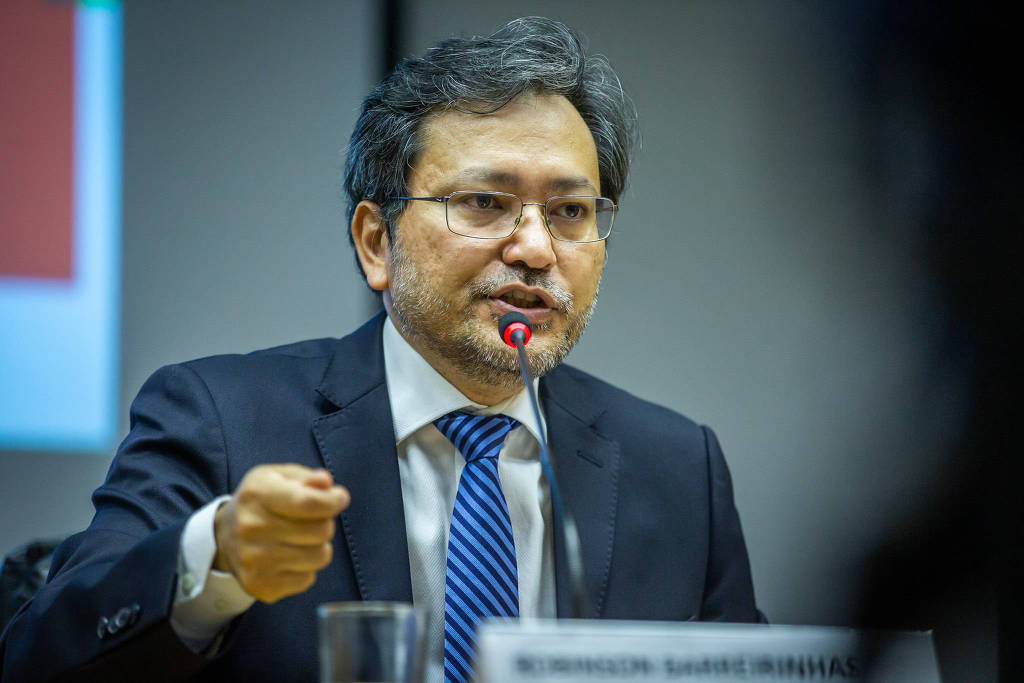 Secretário especial da Receita Federal, Robinson Barreirinhas, em coletiva de imprensa sobre créditos fiscais decorrentes de subvenção