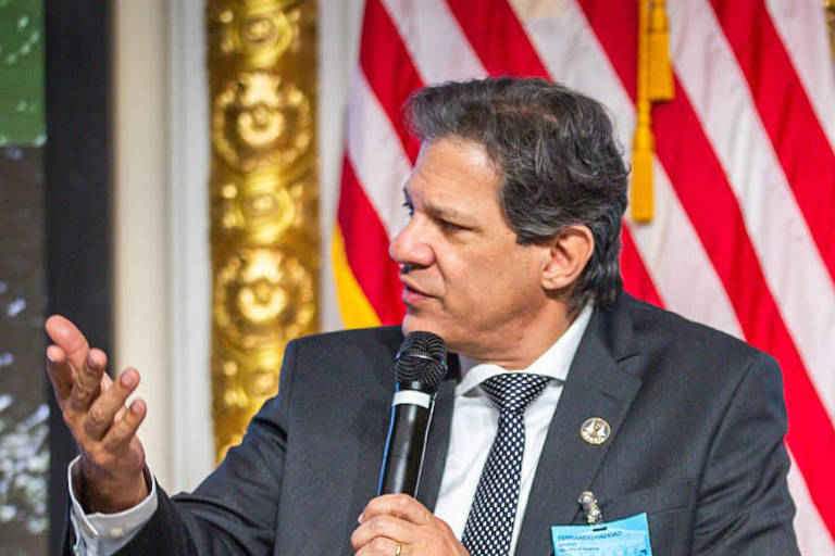 Ministro da Fazenda, Fernando Haddad, em evento na Bolsa de Valores de NY