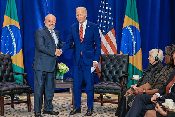 O presidente Lula e o presidente dos EUA, Joe Biden