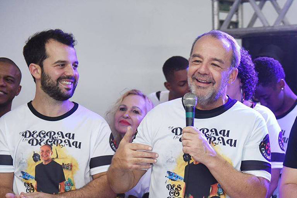 O ex-governador Sérgio Cabral discursa em anúncio de samba-enredo da União Cruzmaltina em sua homenagem