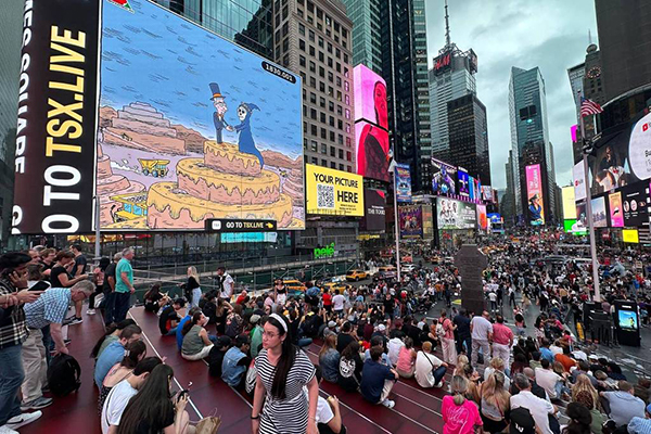 Telão na Times Square exibe charge com críticas à relação de Zema com mineradoras Telão na Times Square exibe charge com críticas à relação de Zema com mineradoras