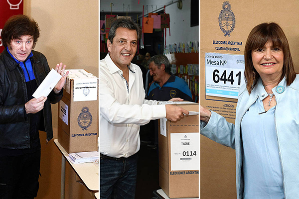 Candidatos a presidente votam na Argentina