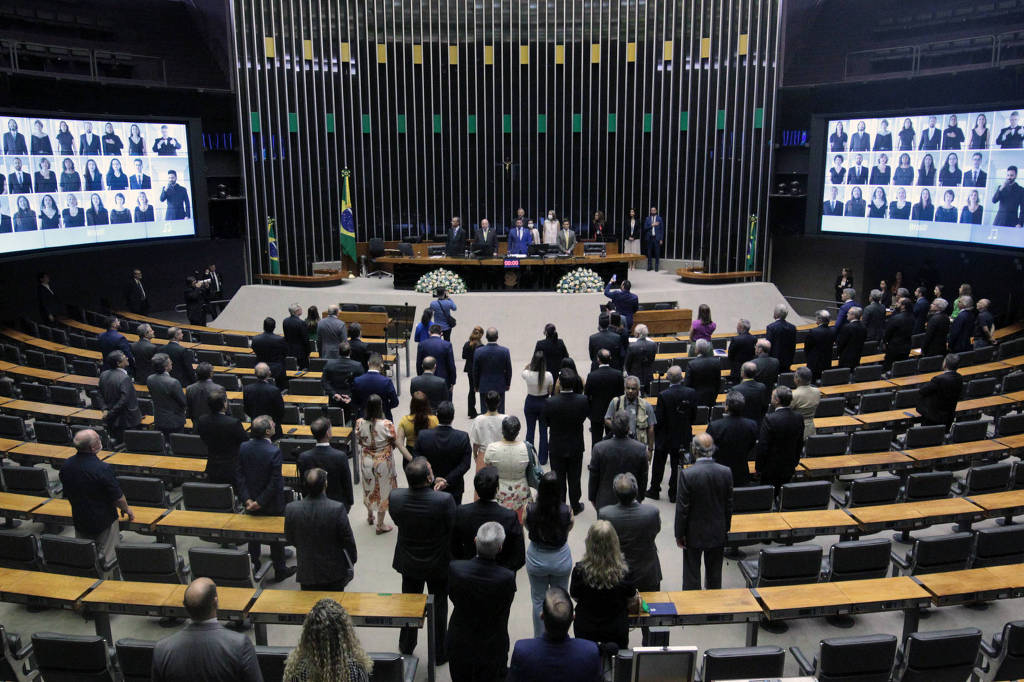 O plenário da Câmara dos Deputados em dia de sessão