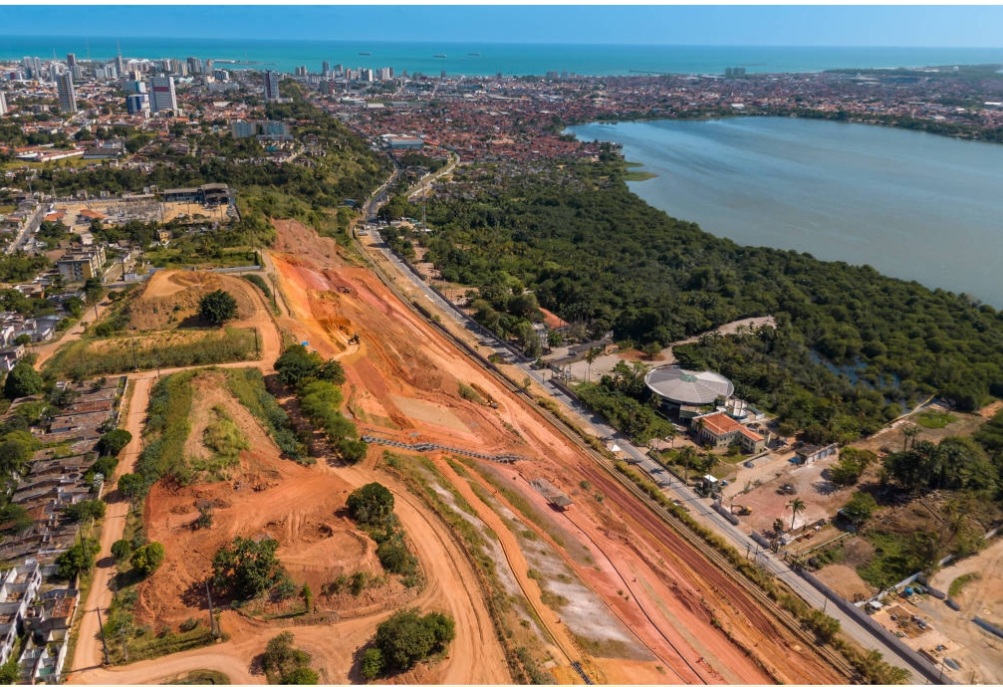 Vista aérea da mina 18, localizada no bairro do Mutange, em Maceió Vista aérea da mina 18, localizada no bairro do Mutange, em Maceió