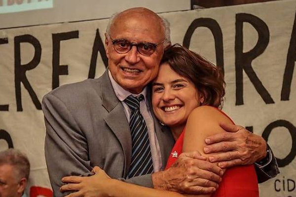 O deputado estadual por São Paulo Eduardo Suplicy (PT) e a vereadora paulistana Luna Zarattini (PT) 