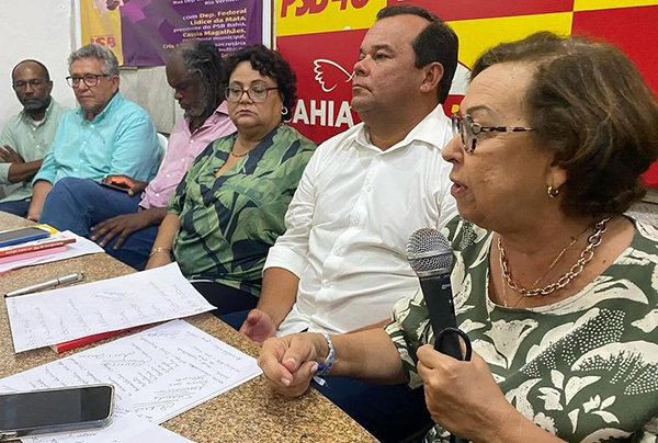 O vice-governador Geraldo Júnior (MDB) e a presidente estadual do PSB, deputada federal Lídice da Mata