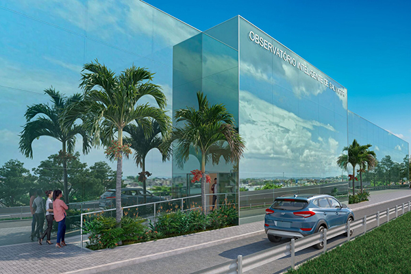 Ilustração da fachada do futuro Centro de Comando de Operações da Prefeitura de Salvador Ilustração da fachada do futuro Centro de Comando de Operações da Prefeitura de Salvador