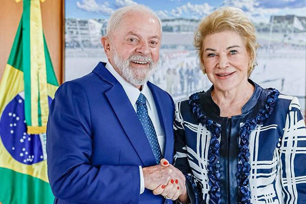 O presidente Lula (PT) e a ex-prefeita de São Paulo Marta Suplcy
