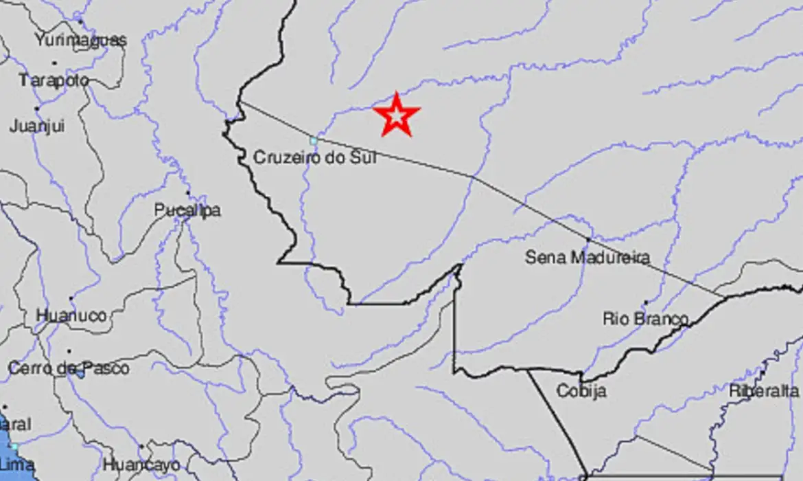 Com 6,6 graus, abalo foi sentido no Acre e Amazonas