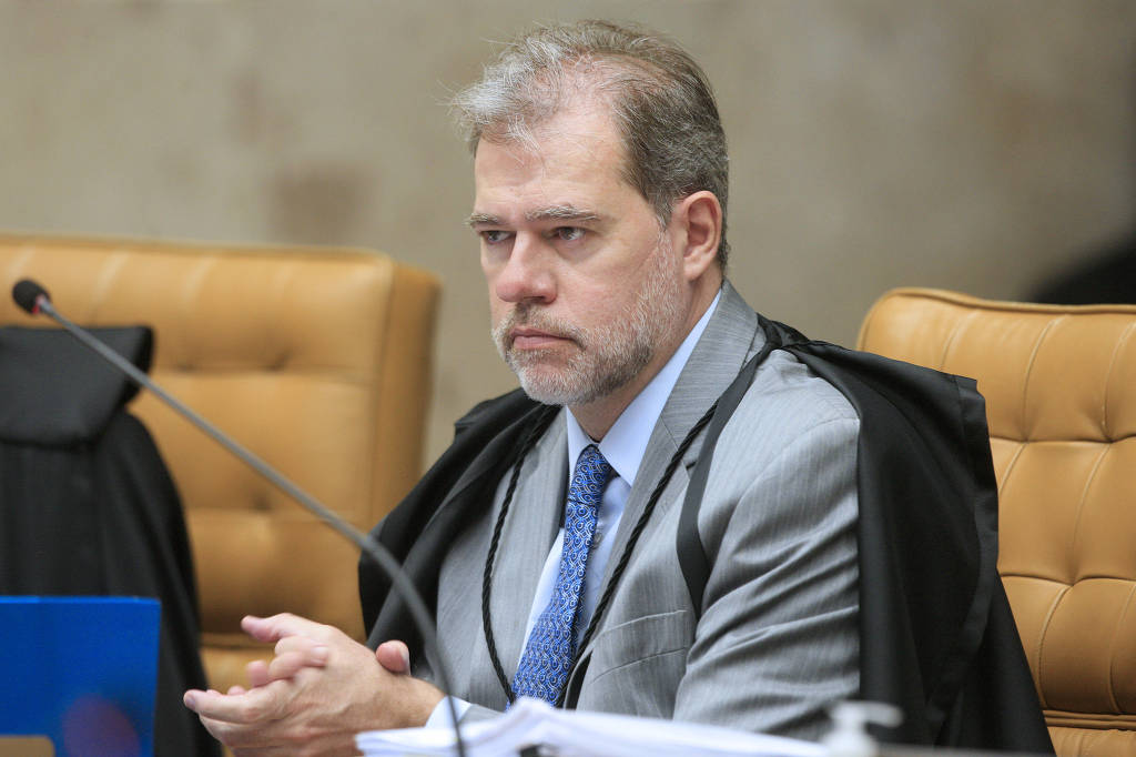O ministro Dias Toffoli no plenário do STF, em Brasília