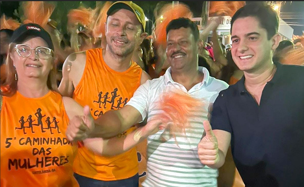 O deputado estadual Marcelinho Veiga com o pré-candidato à reeleição a prefeito de Catolândia Giovanni 