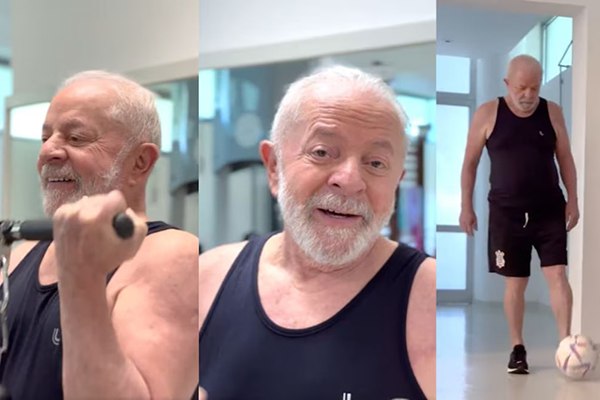 Lula compartilha a prática de exercícios físicos regularmente em suas redes sociais como forma de incentivo à população