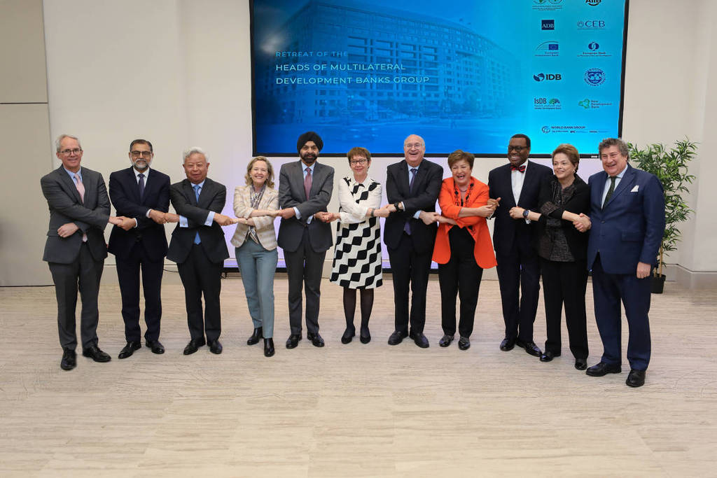 Lideranças de bancos multilaterais na sede do BID, em Washington