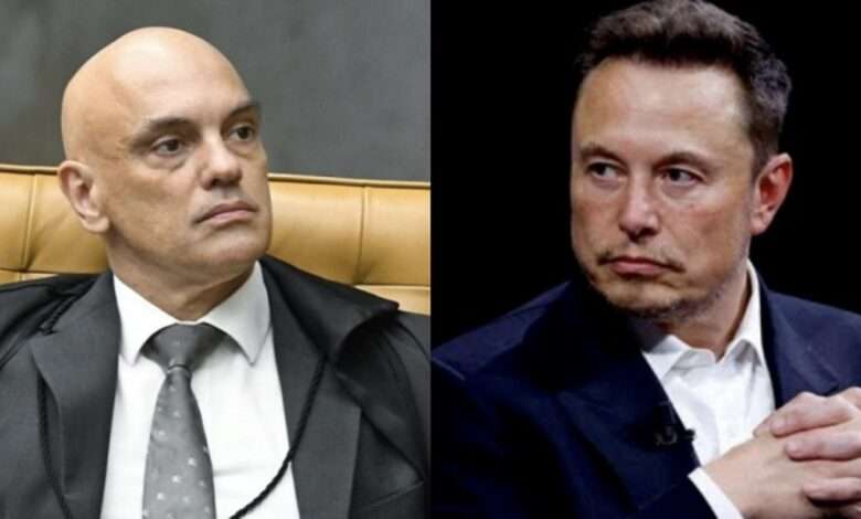 O bilionário Elon Musk e o ministro do Supremo, Alexandre de Moraes O bilionário Elon Musk e o ministro do Supremo, Alexandre de Moraes