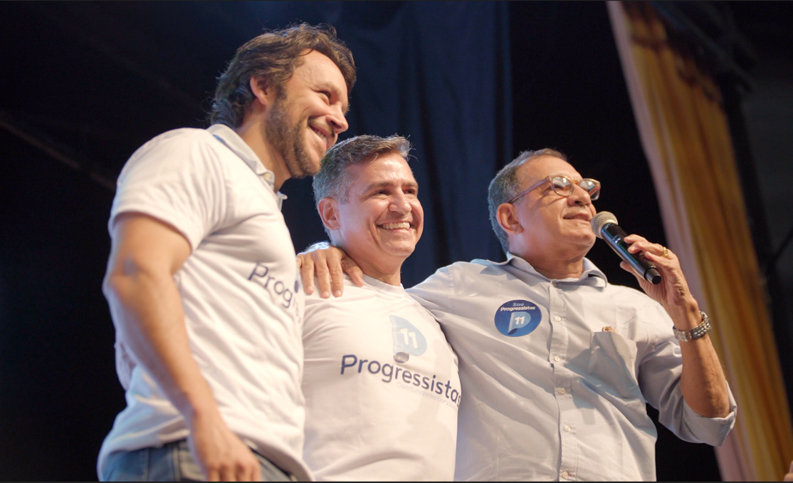 Presidente estadual PP, Mário Negromonte, presidente Municipal (Feira de Santana), Yuri Guimarães e  o secretário Estadual do partido, Jabes Ribeiro