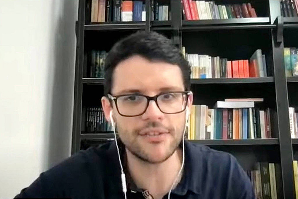 Diego de Lima Gualda, administrador do X no Brasil, em evento virtual promovido pela FGV