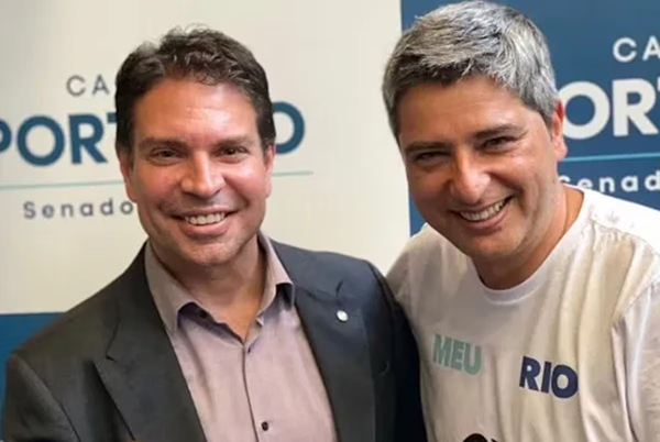 O deputado federal Alexandre Ramagem (à esquerda) e o senador Carlos Portinho (à direita)