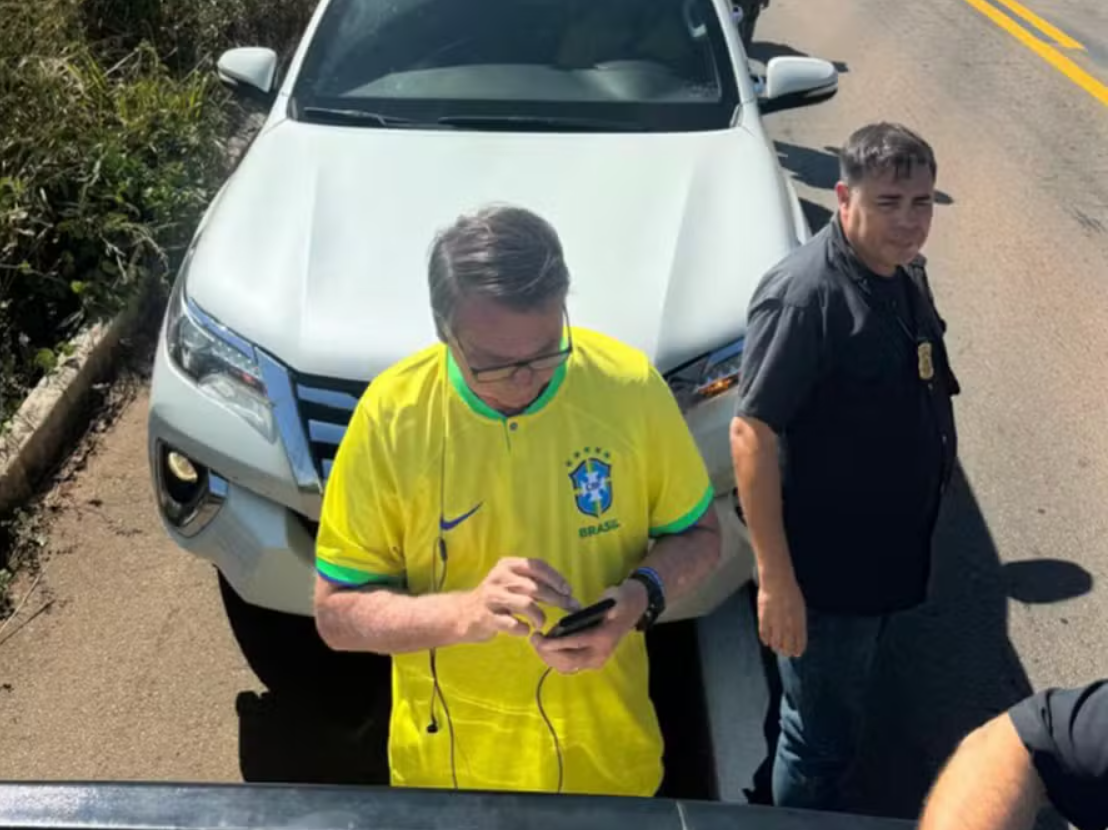 Jair Bolsonaro em bloqueio no Pará