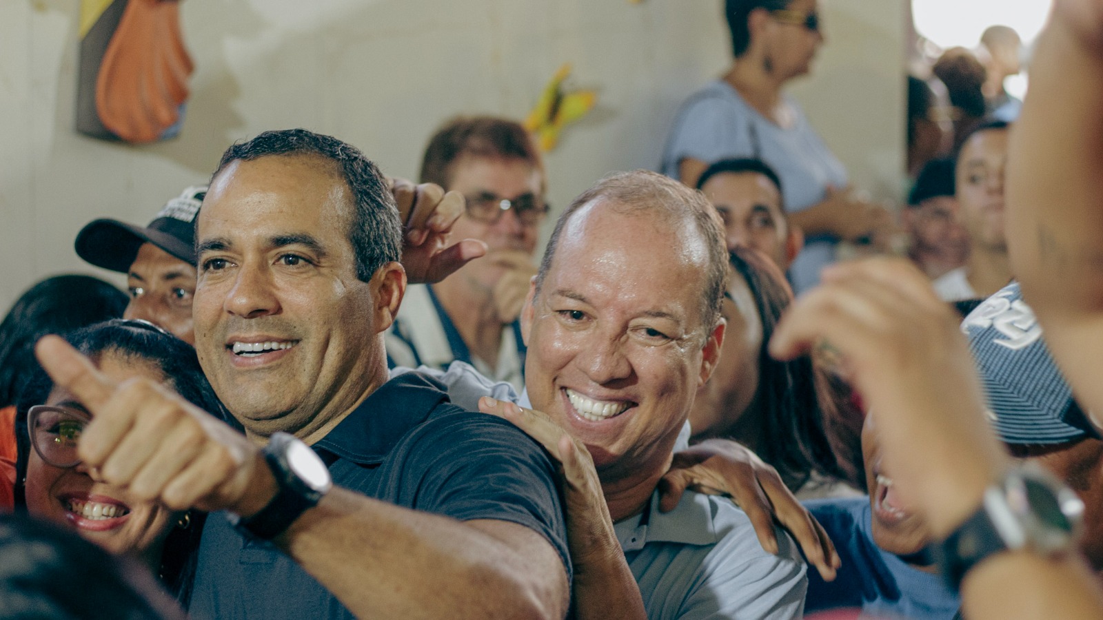 O prefeito Bruno Reis (União) e o ex-vereador Adriano Meireles