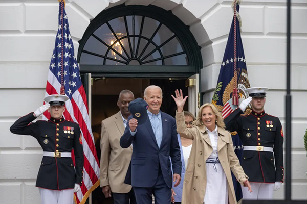 O presidente dos EUA, Joe Biden, com a esposa Jill Biden