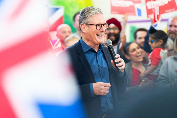 O líder do Partido Trabalhista e agora primeiro-ministro eleito do Reino Unido, Keir Starmer