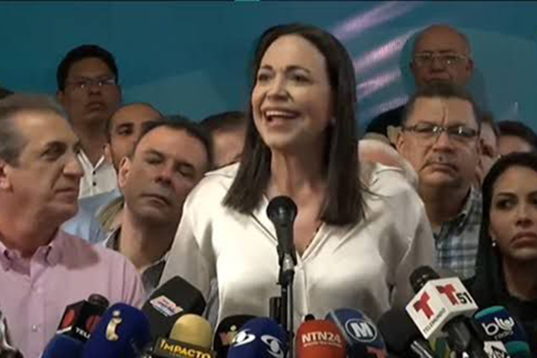 A líder opositora María Corina Machado